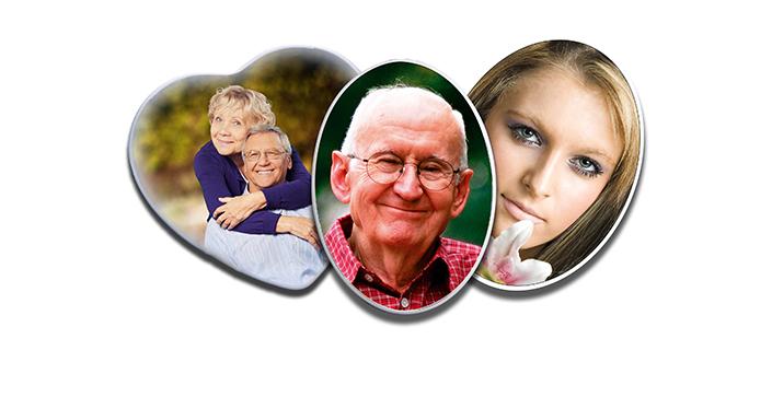 Custom memorial photo on a headstone